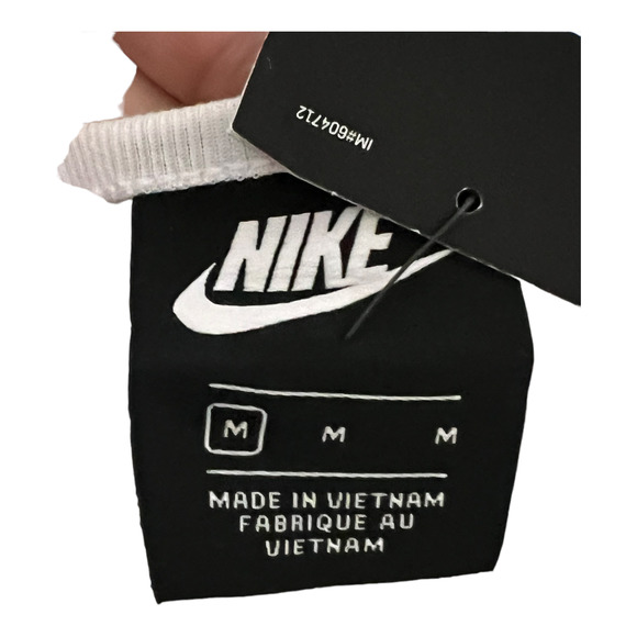 Nike loose fit white with black swoosh women's tank top. Size Medium NWTs - Picture 7 of 8